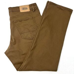 Izod Men's Relaxed Fit Comfort Stretch Jeans Tan 36x32 /31 Tan Exc Condition